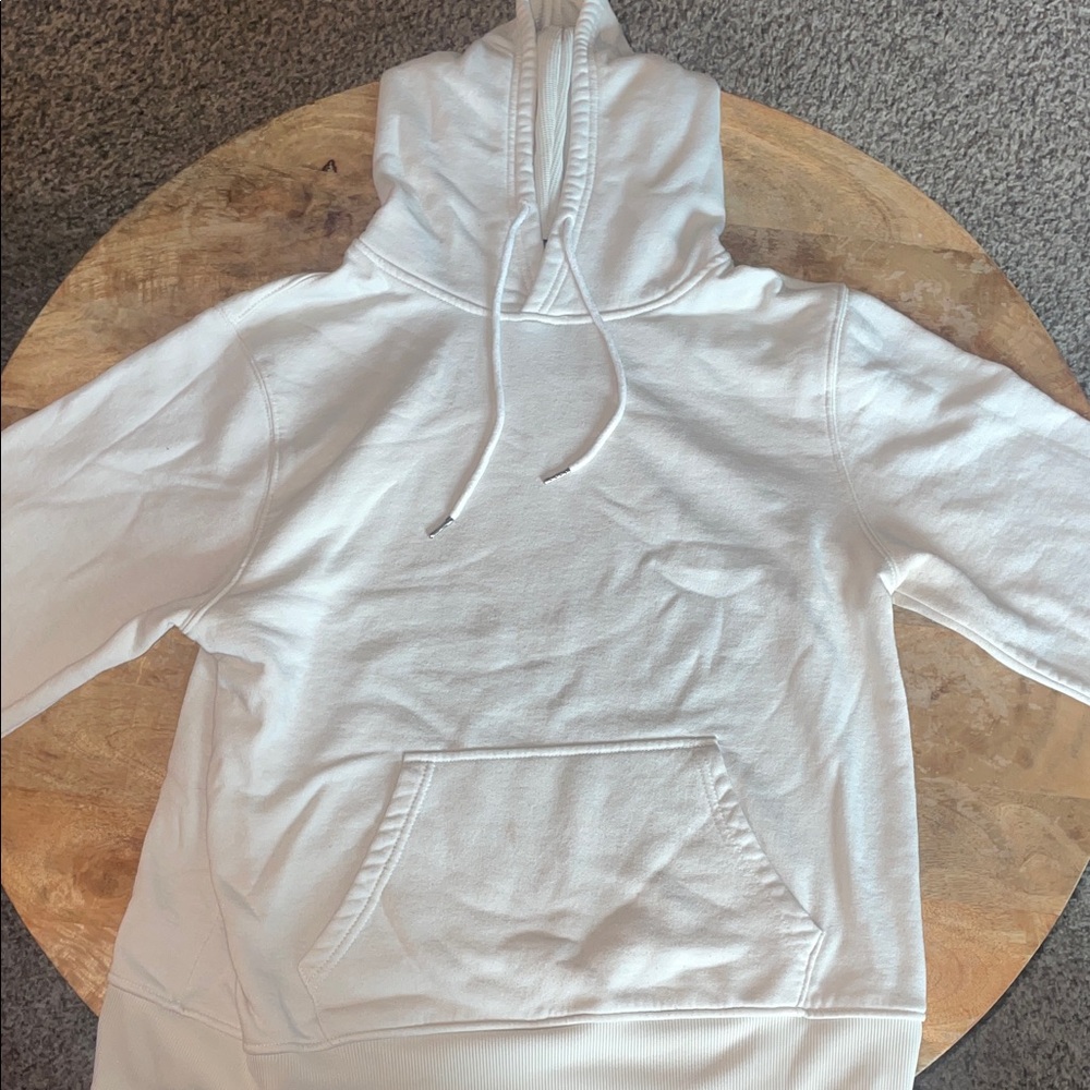 White Hoodie with Front Pocket